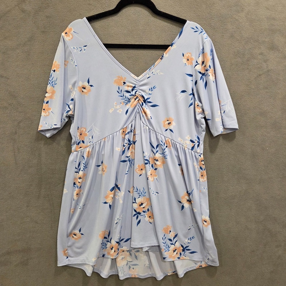 Torrid Floral Babydoll Top Blouse Women's Size 2 (2X)  Classic Casual Office